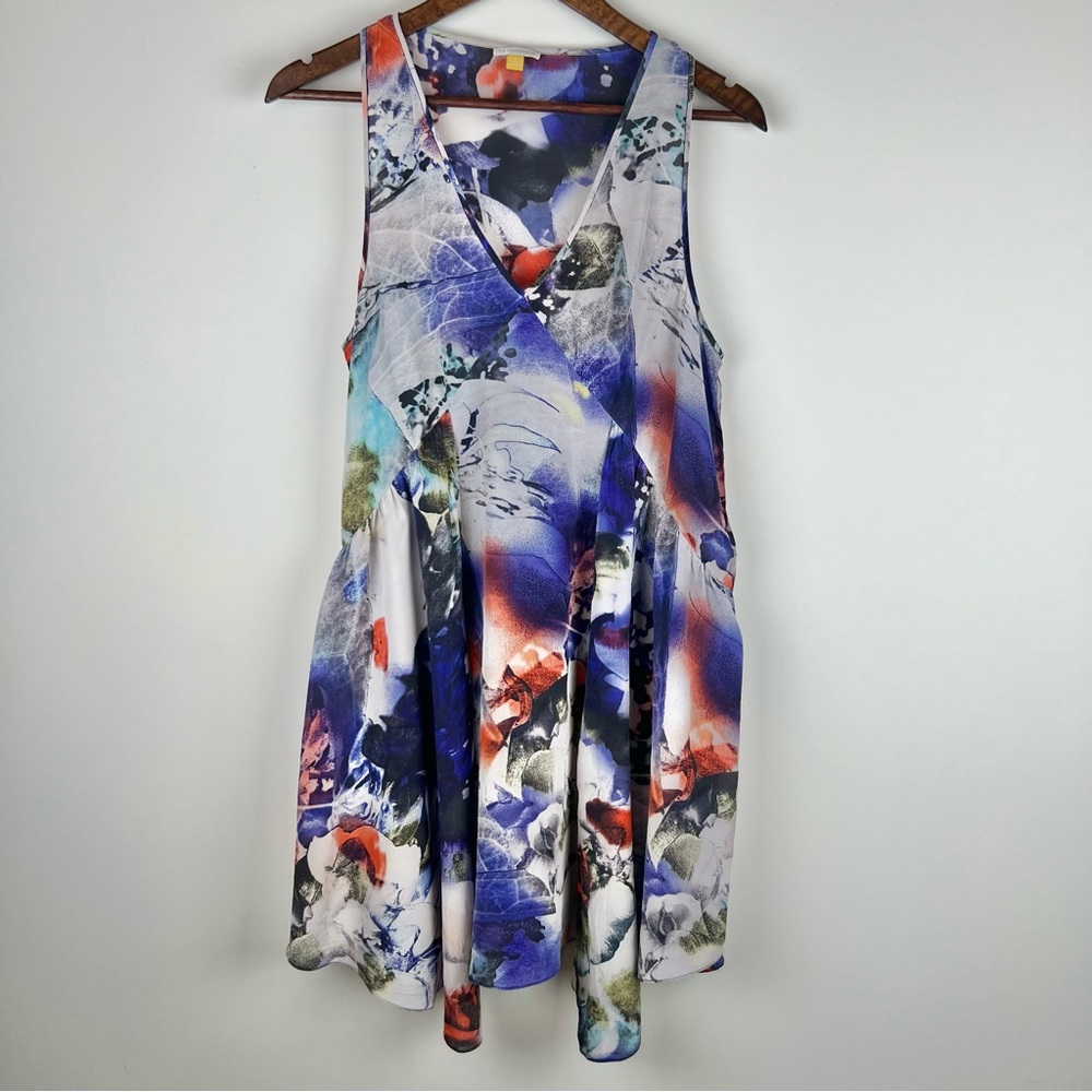 Anthropology Leifsdottir 100% Silk Dress Women Size 8 Fairycore sleeveless 0099